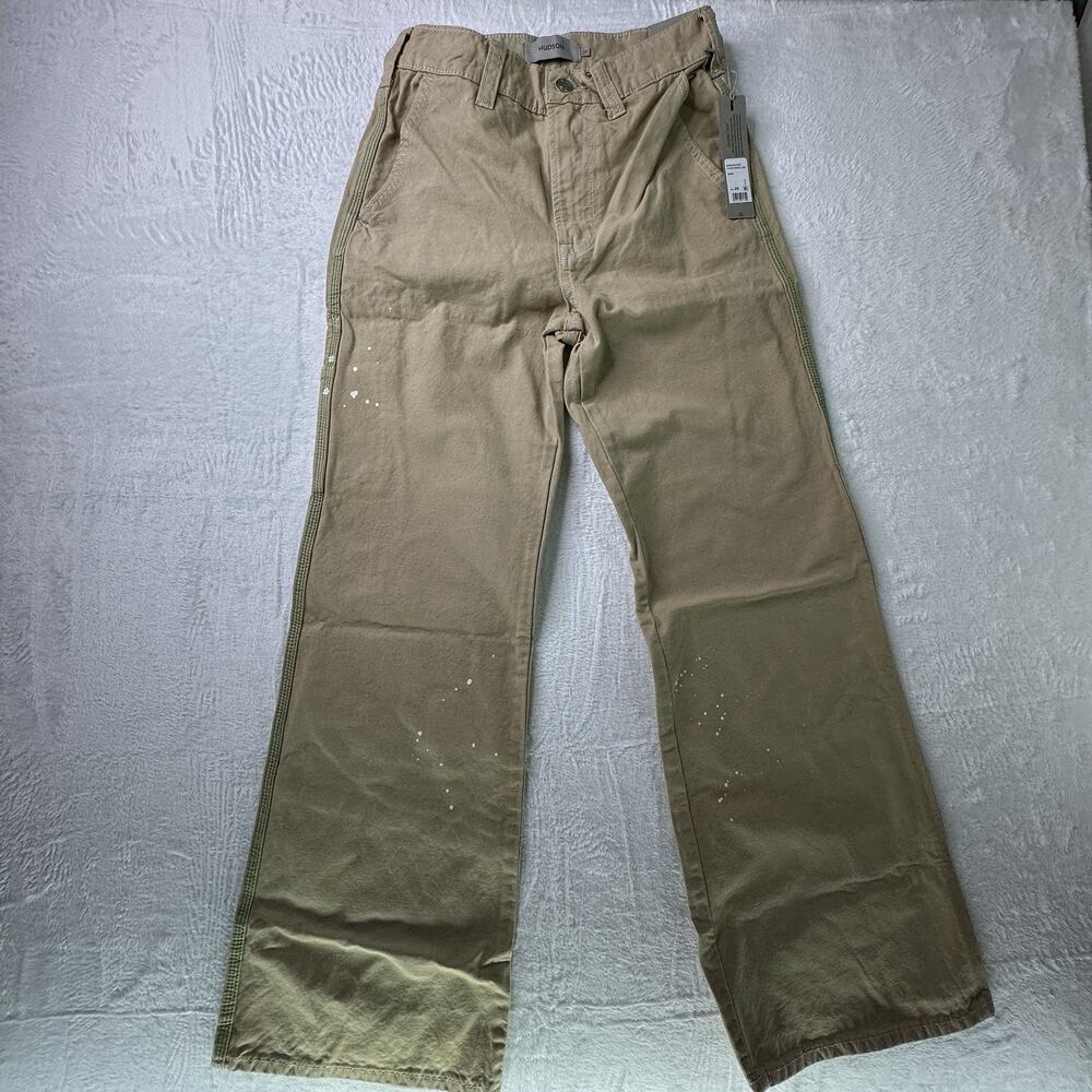 Hudson Luca Wide Leg Carpenter Size 29 Beige Paint Splatter Baggy Work Jeans NWT
